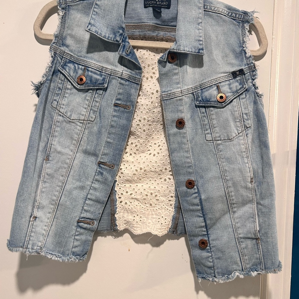 Lucky Brand Blue Denim Vest